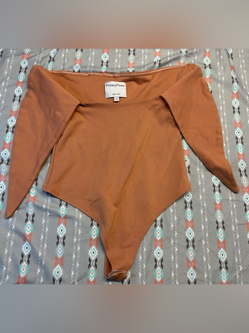 🍄Privacy Please Kids Rust One-Piece Bodysuit